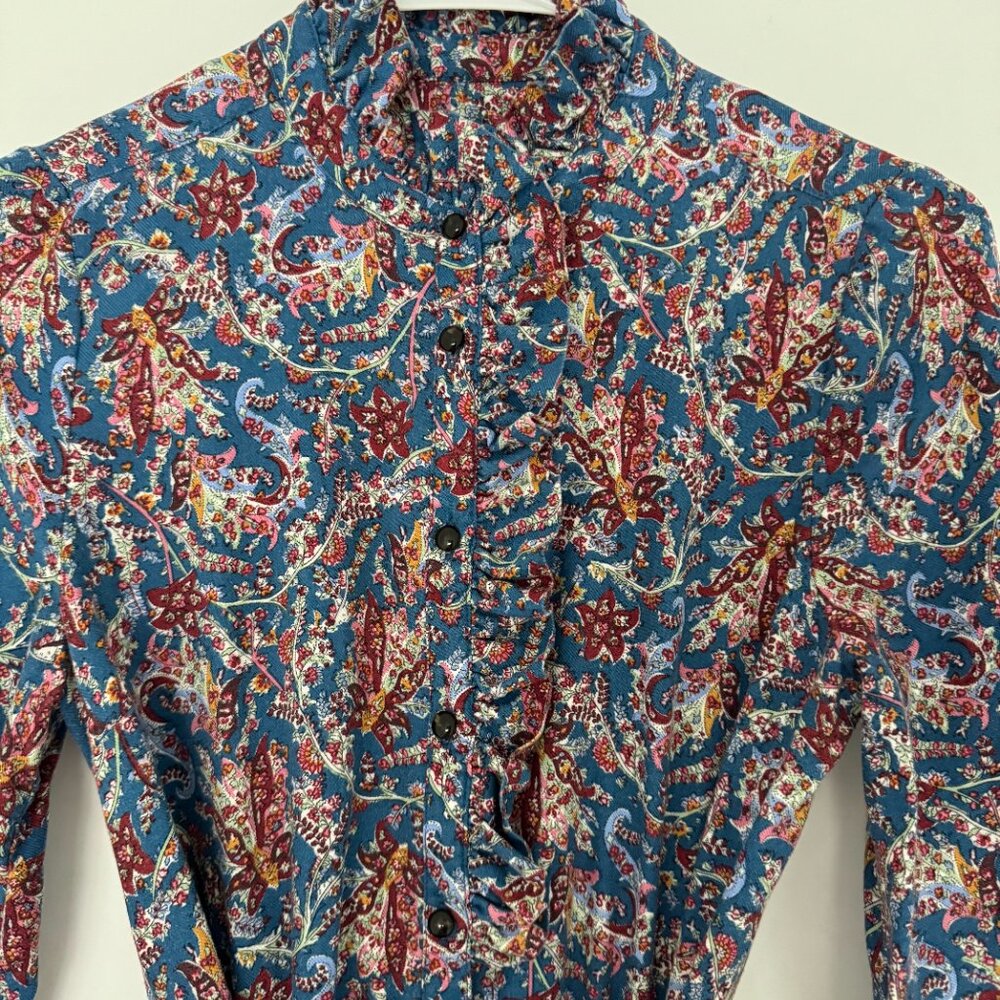 Sezane Loree Blue Ranch Marine Dress (EU 34 | US 2) - Picture 4 of 5